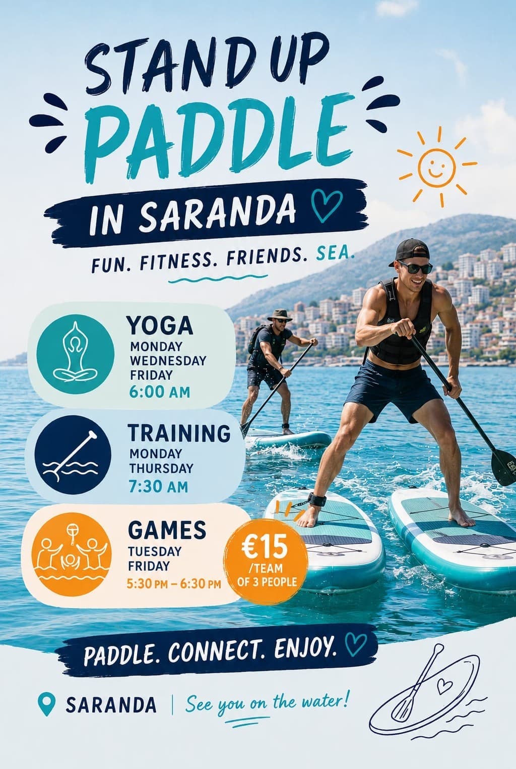 SUP training club in Sarandë